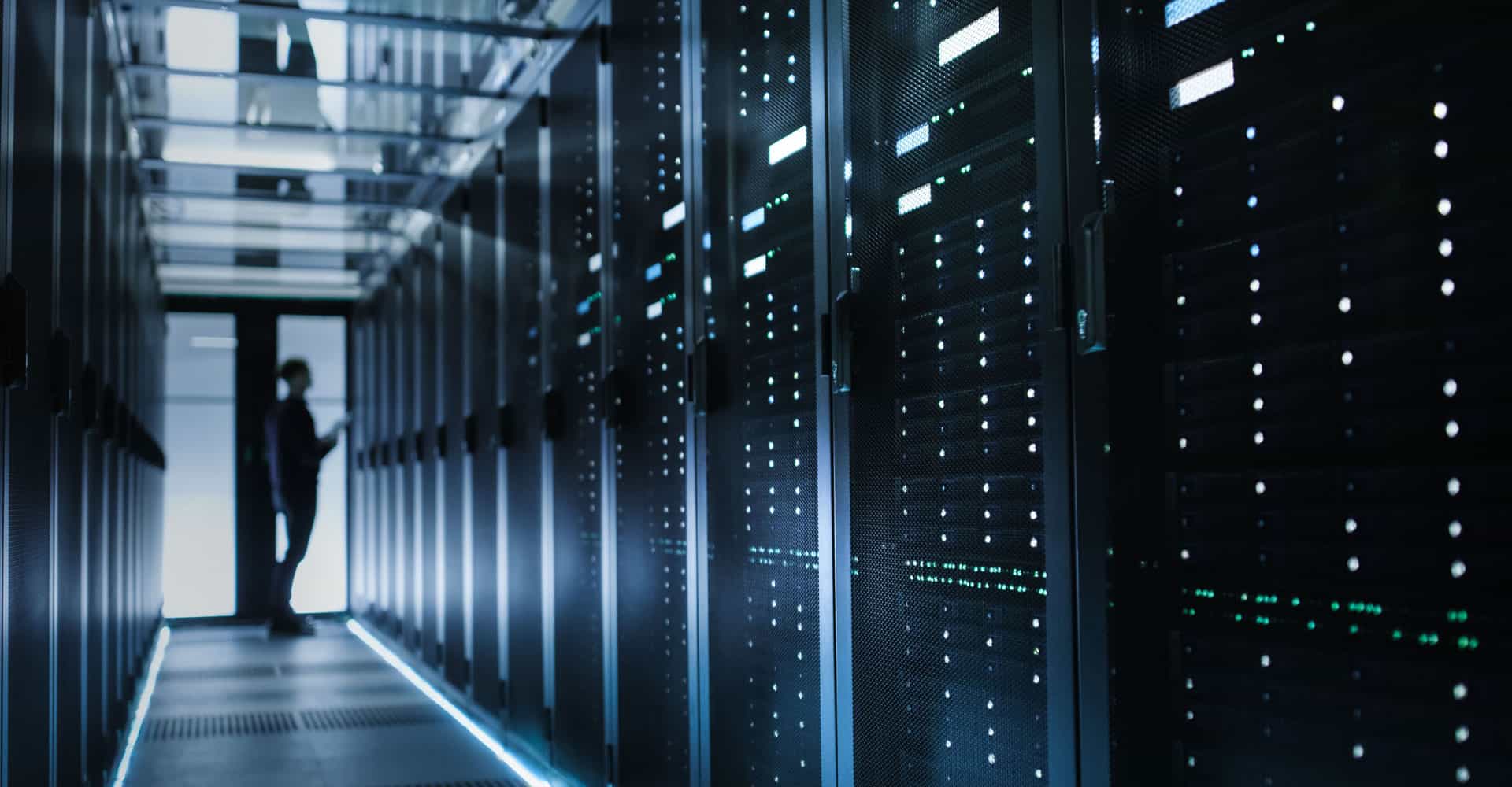 vControl® data centre technician monitoring Hosted PBX VoIP servers